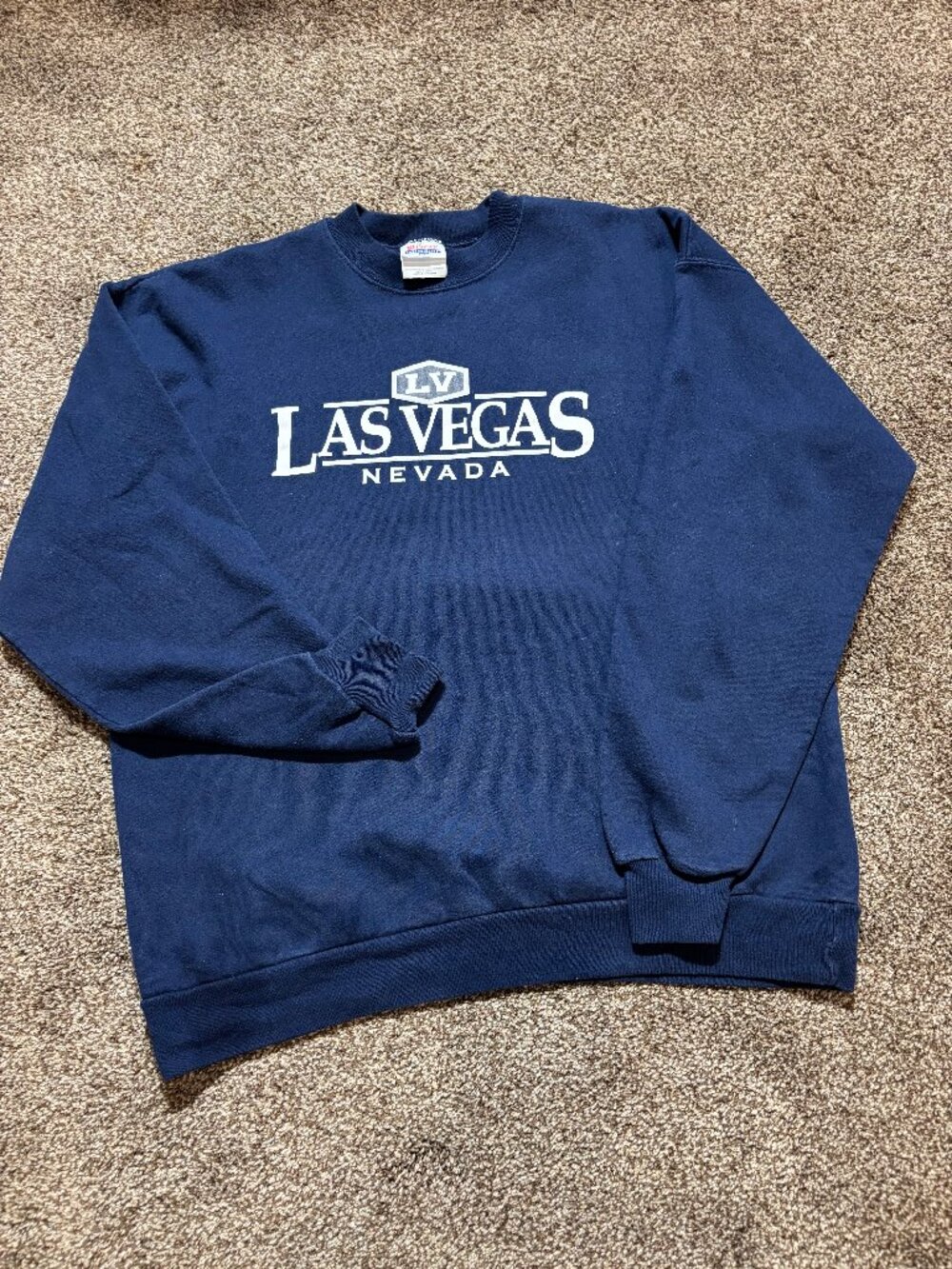 Hanes Comfortblend Las Vegas Nevada Crewneck Sweatshirt in Navy - L